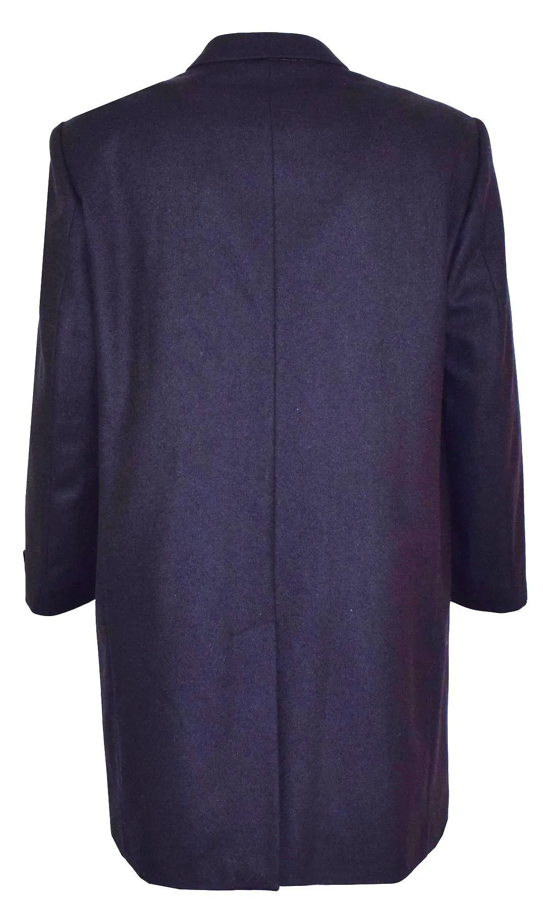 SCOTT Men's Melton Overcoat Notch Lapel with 2 straight Side Pockets in Navy Size 40-60