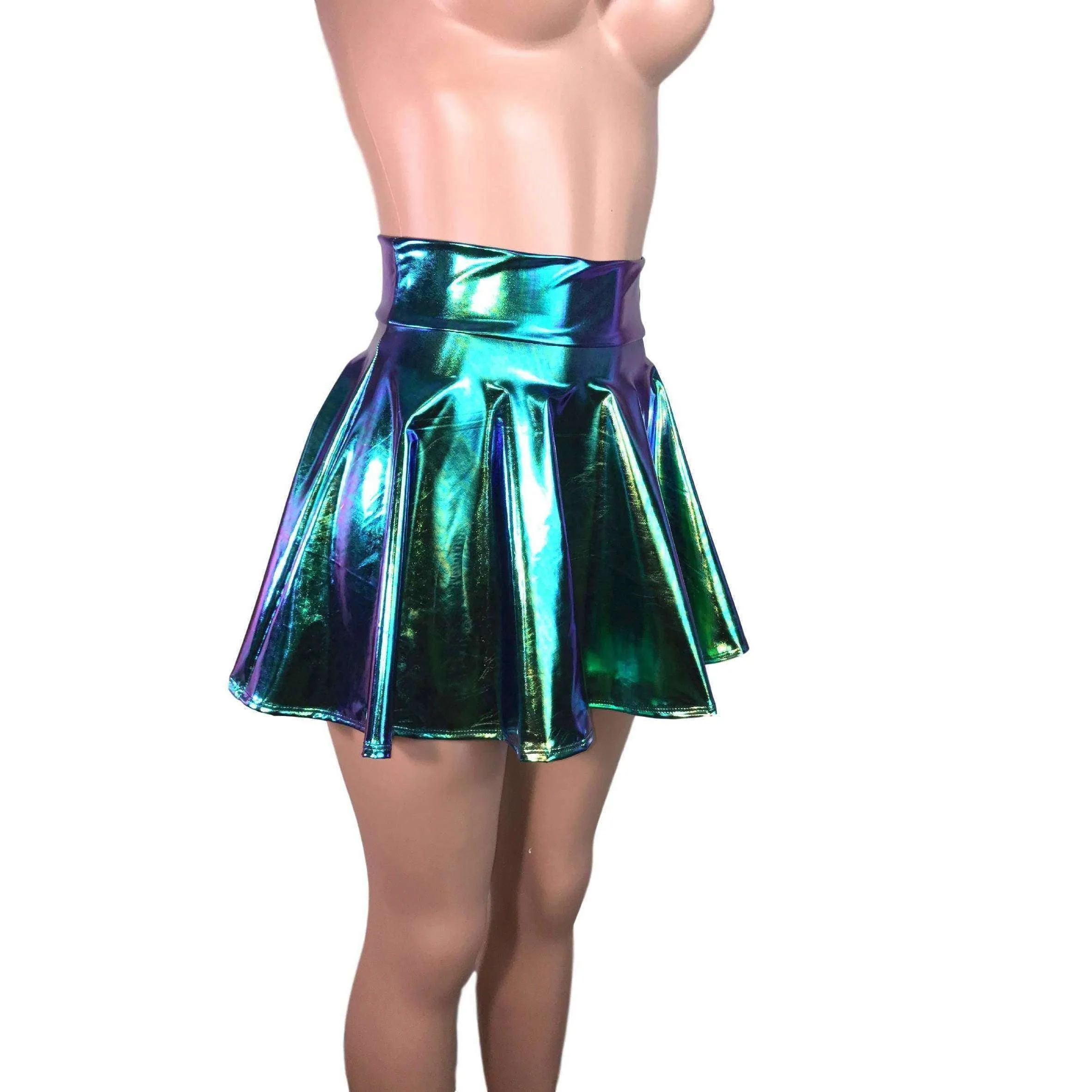 Skater Skirt - Oil Slick Holographic