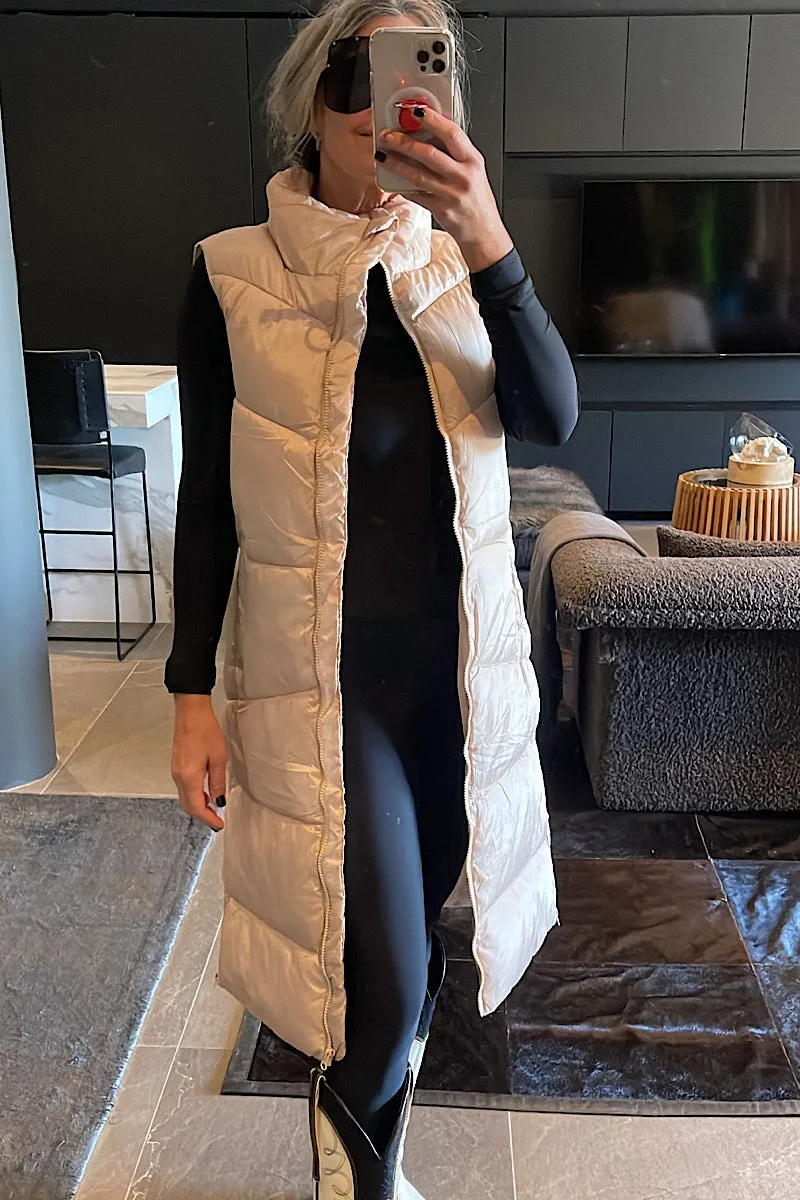 Sleeveless Stone Puffer Jacket