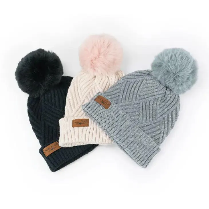 Super Poof Pom Knit Hat