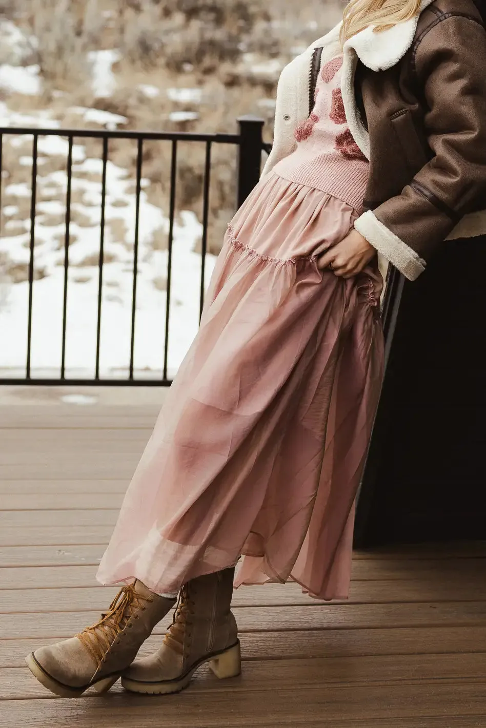 Terrin Tulle Skirt in Mauve - FINAL SALE
