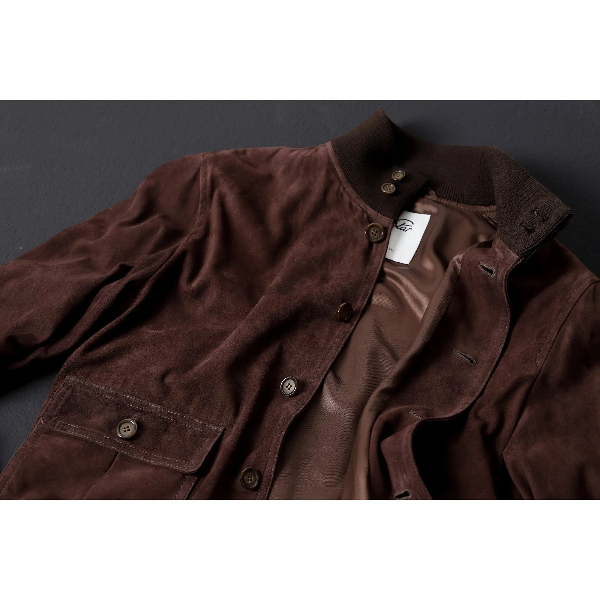 VALSTAR Lined Suede Jacket CAFFE