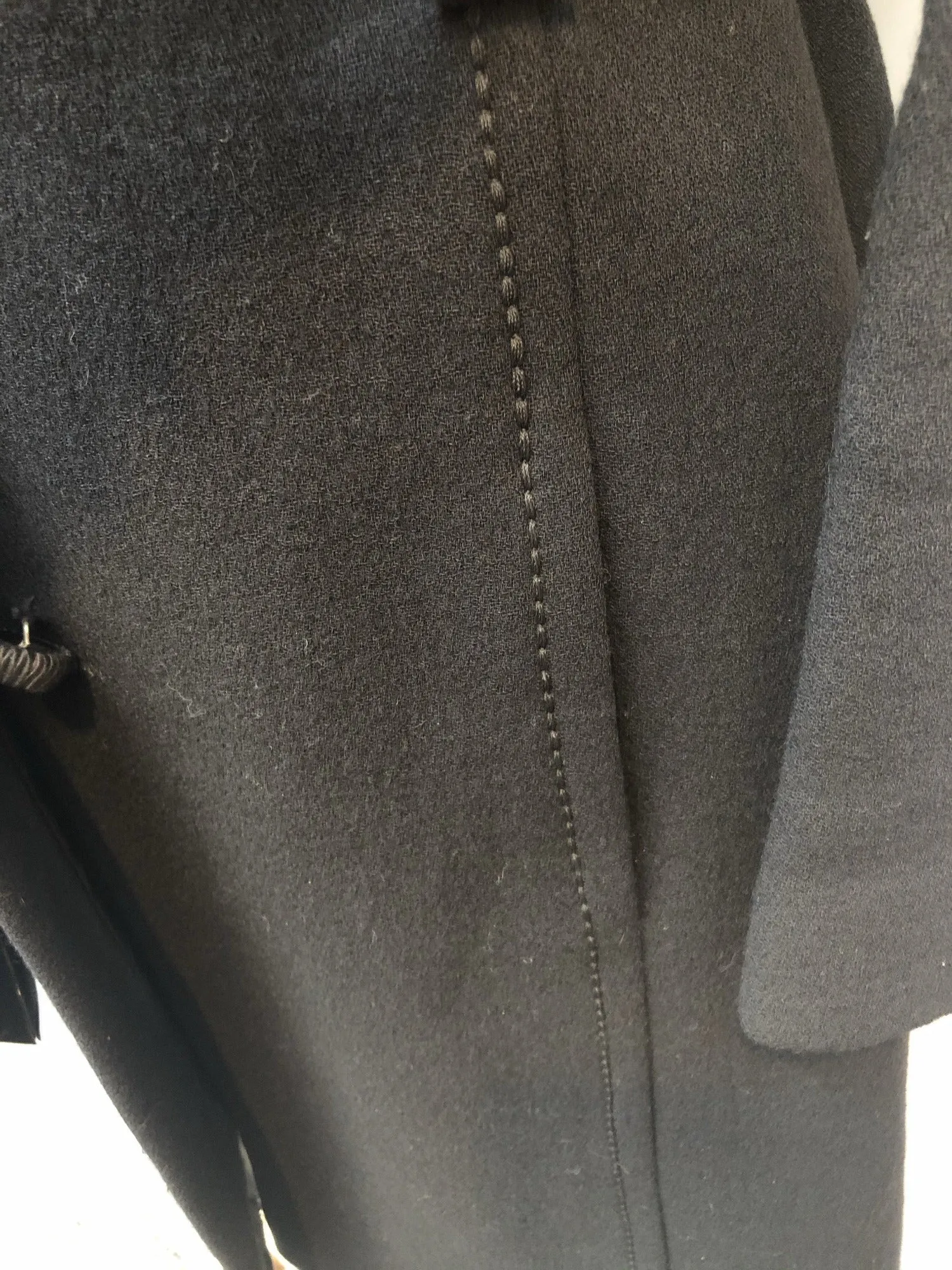 Vintage 1960s Coat with Sheepskin Collar by Betena of London - Black - Size UK 10
