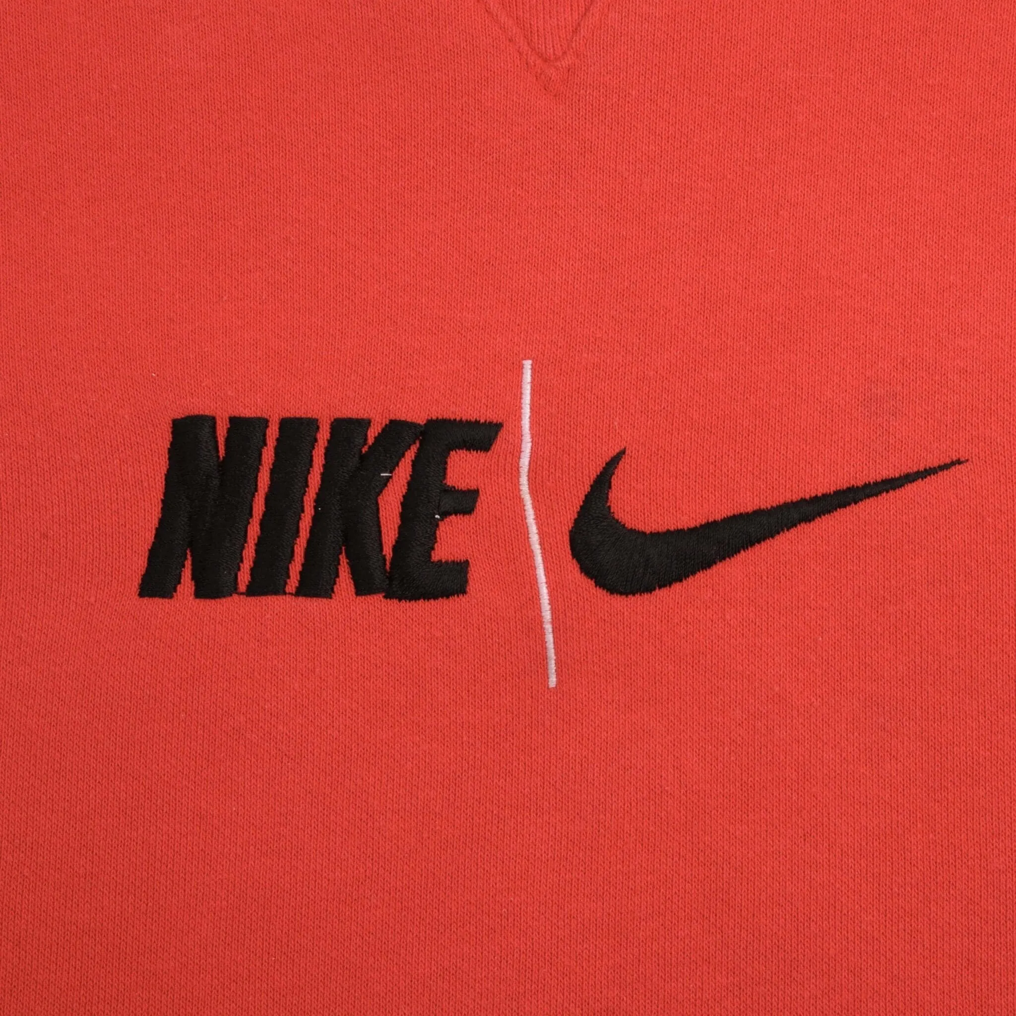 VINTAGE NIKE ID SPELLOUT SWOOSH RED SWEATSHIRT 1990S SIZE XL