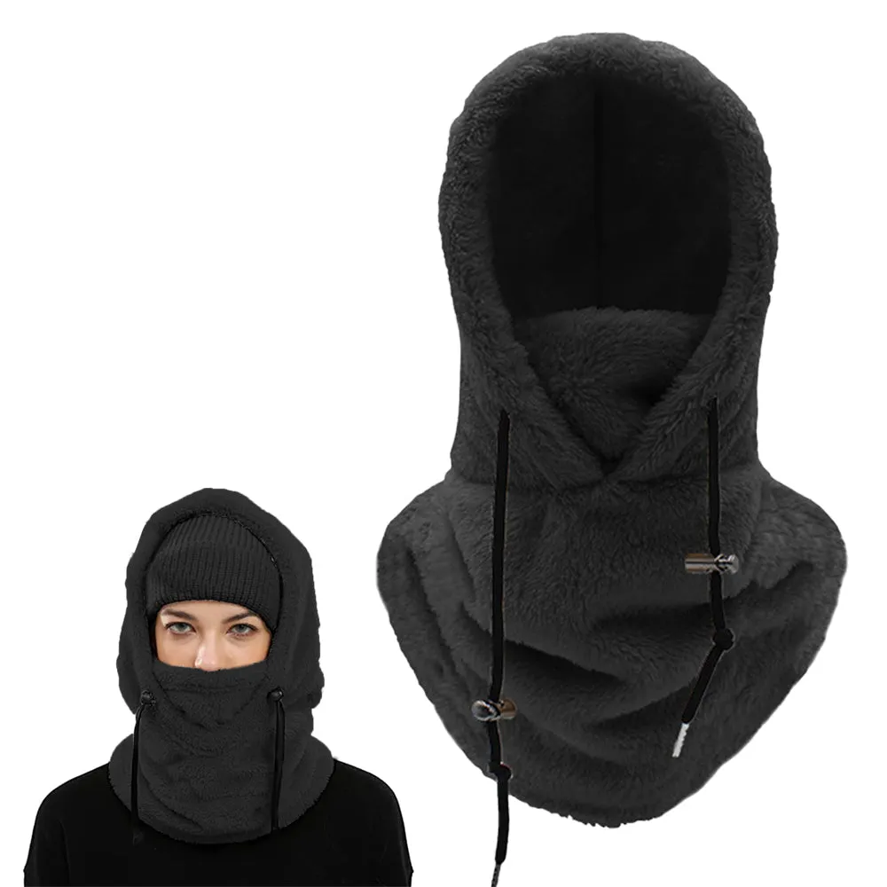 Winter Balaclava Ski Mask Wind-Resistant Face Mask Cycling Warm Face Cover Hat Cap Black