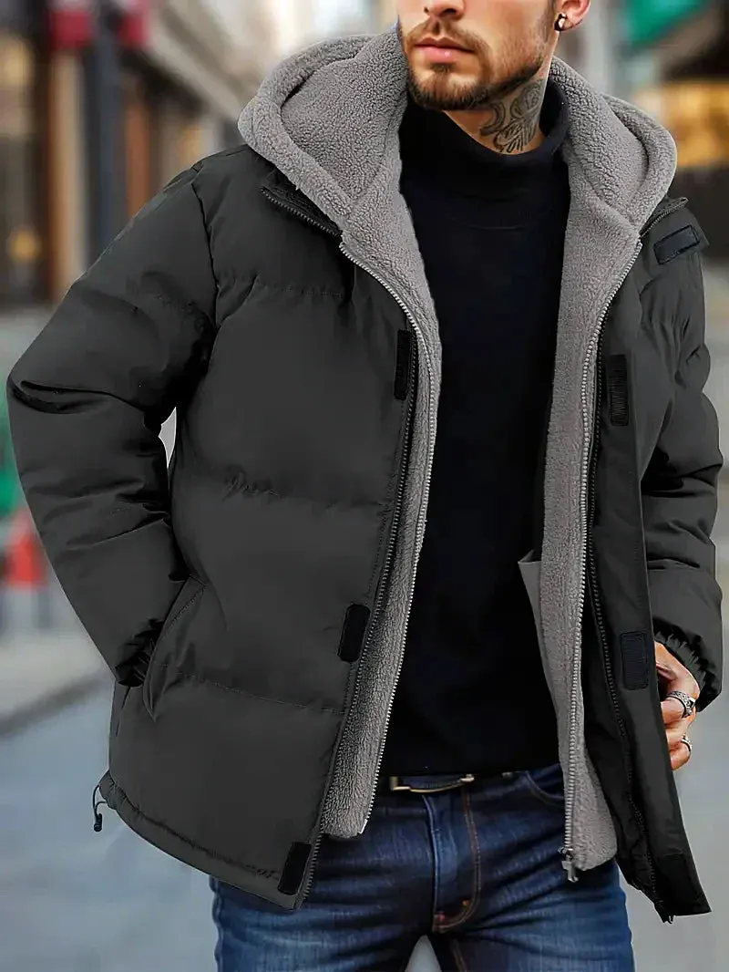 Winter Puffer Jacket with Fleece Lining