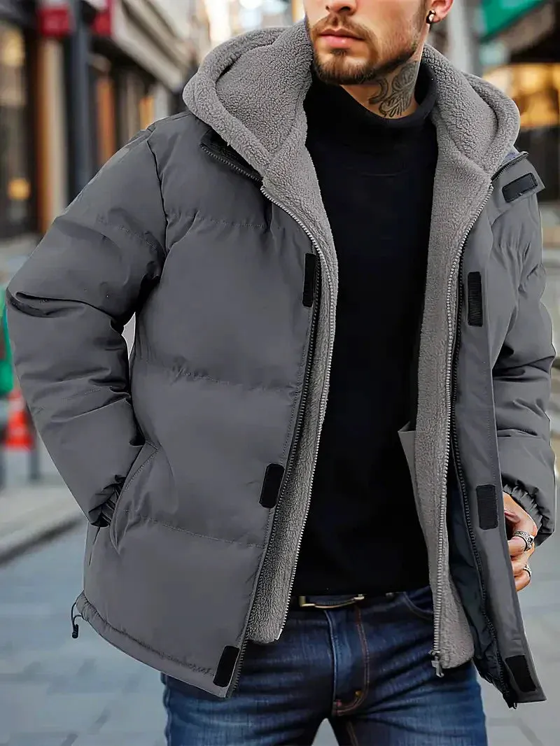 Winter Puffer Jacket with Fleece Lining