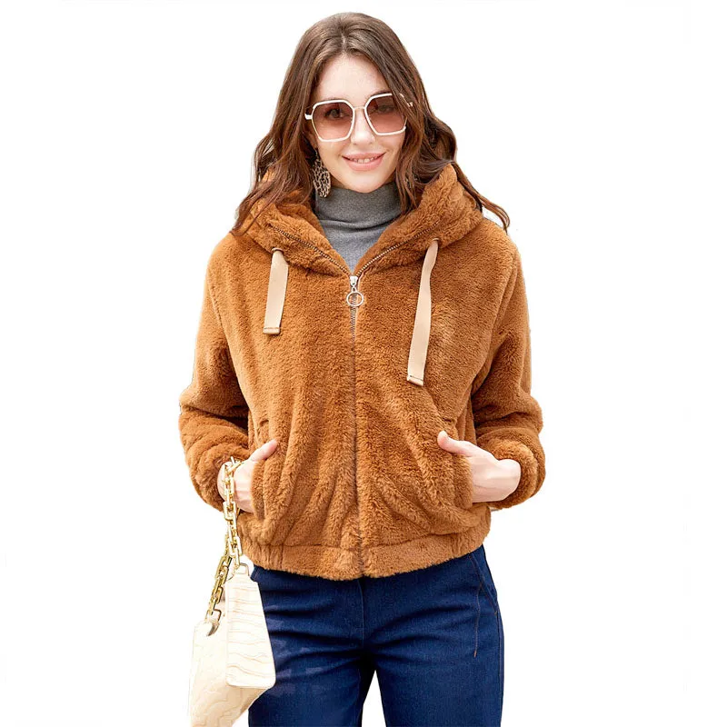Women's Hooded Faux Fur Jacket