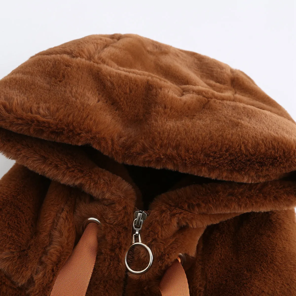 Women's Hooded Faux Fur Jacket