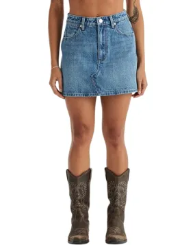 Womens Repair Mini Skirt - Mid Days Indigo