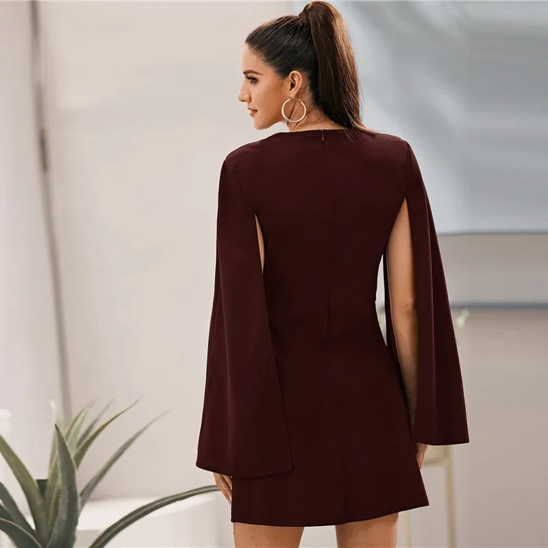 Women's Summer Polyester O-Neck A-Line Short Dress