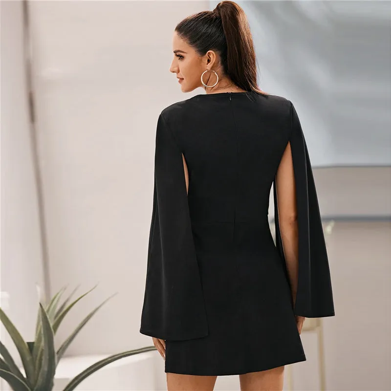Women's Summer Polyester O-Neck A-Line Short Dress